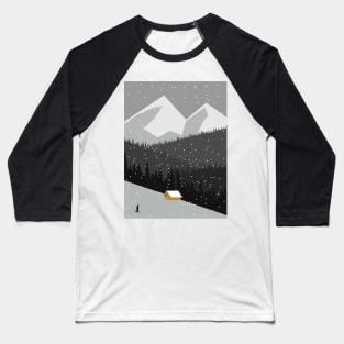 Snowfall Landscape Baseball T-Shirt